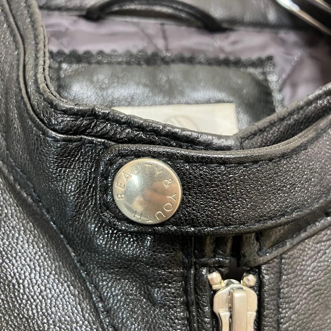 美品✨ユナイテッドアローズ やぎ革 ゴート レザージャケット 裏地キルティング