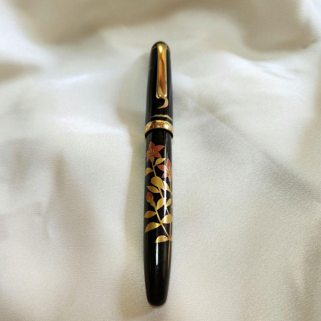 プラチナ URUSHI MAKI-E #3776 14K 中　蒔絵　京雲　桔梗？