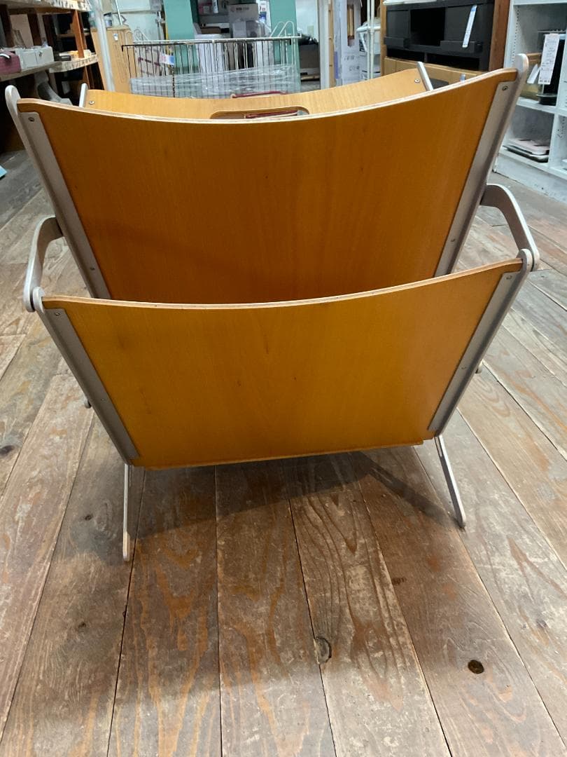 折りたたみ式木製マガジンラック 3段 ナチュラル　YCAMI　イカミ