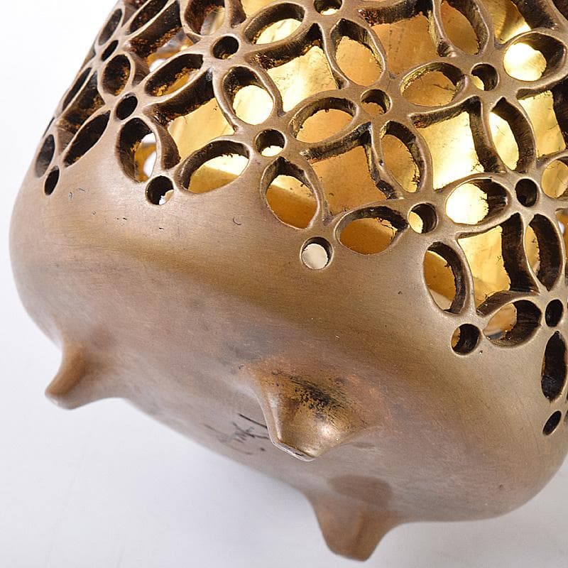 香道具　鋳銅　内金溜　香炉　在銘　M　R7602