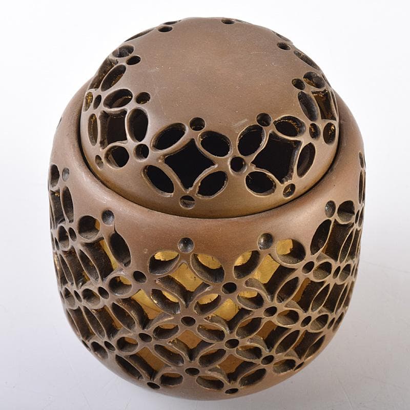 香道具　鋳銅　内金溜　香炉　在銘　M　R7602