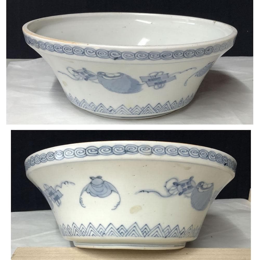 e2346 古伊万里 色絵 染付 蓋物 食籠 花鳥図 菓子器 料理鉢