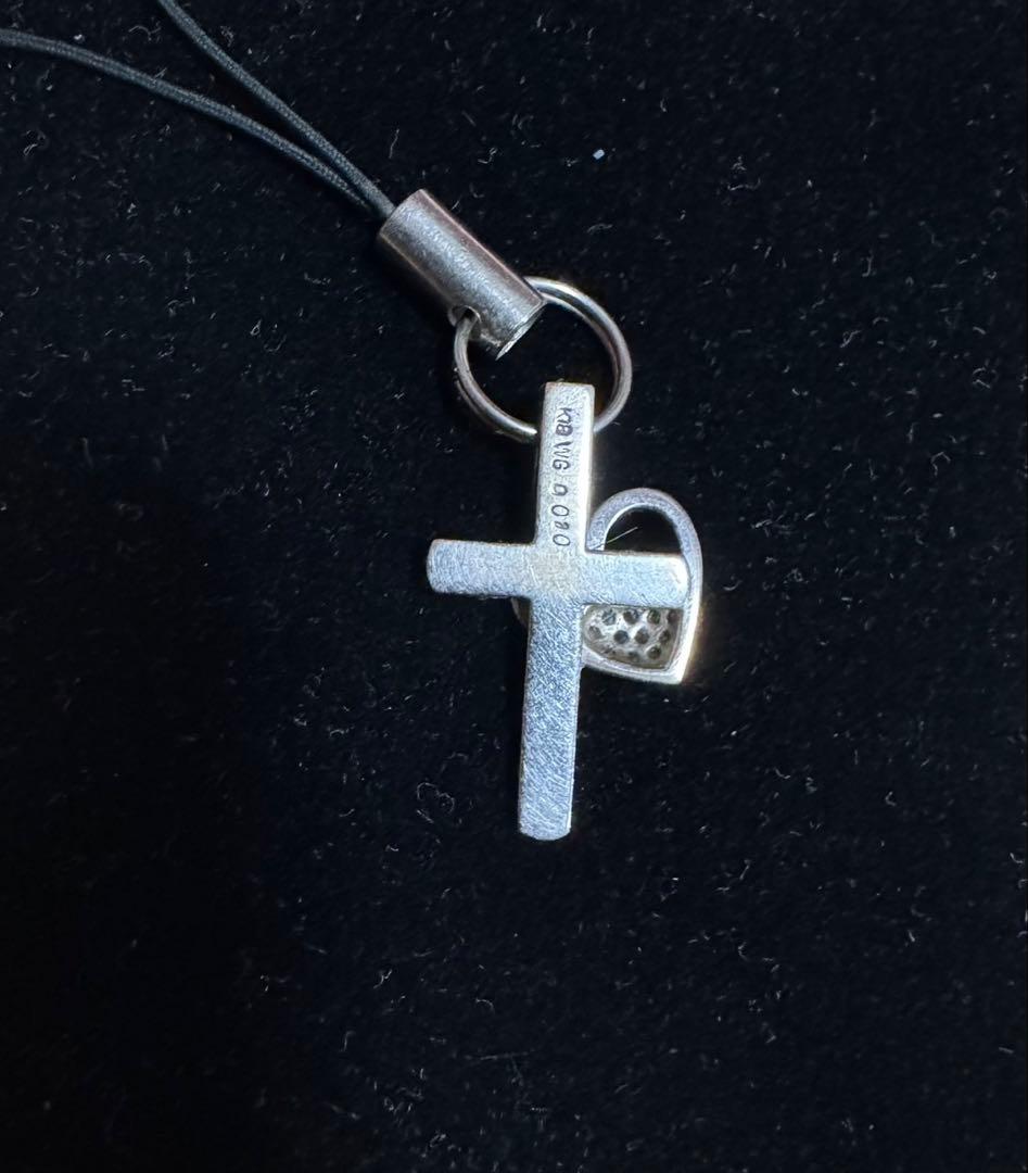 k18WG ダイヤモンド　クロスとハートのストラップ