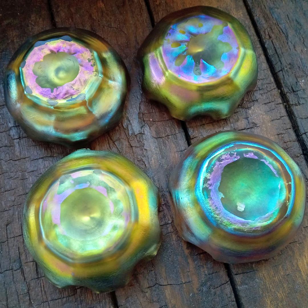 ルイスCティファニー ソルトセラー ファブリルガラス 4つセットq50