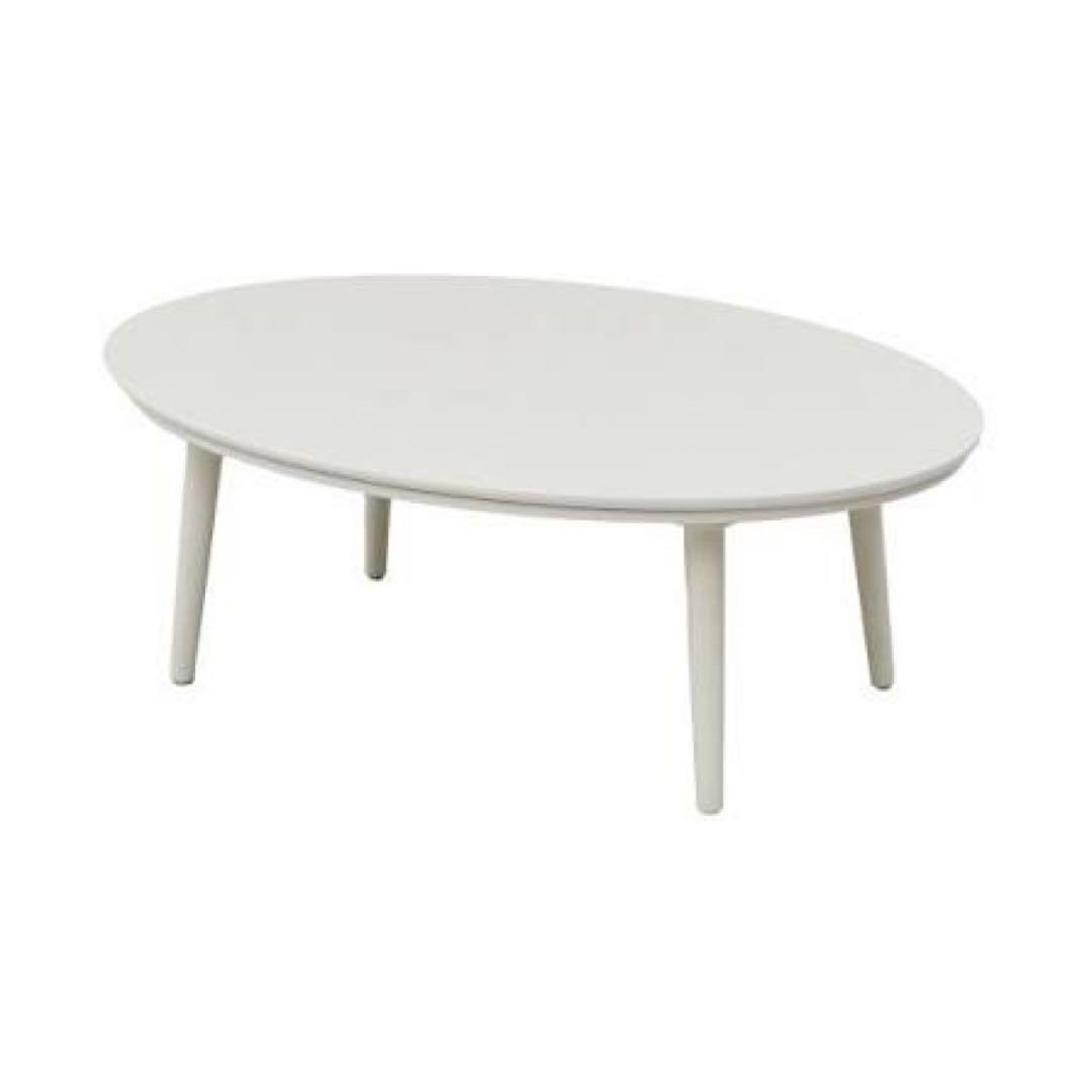 新品未使用箱不良　山善　テーブルこたつ 楕円形　CTK-1053S（WW）