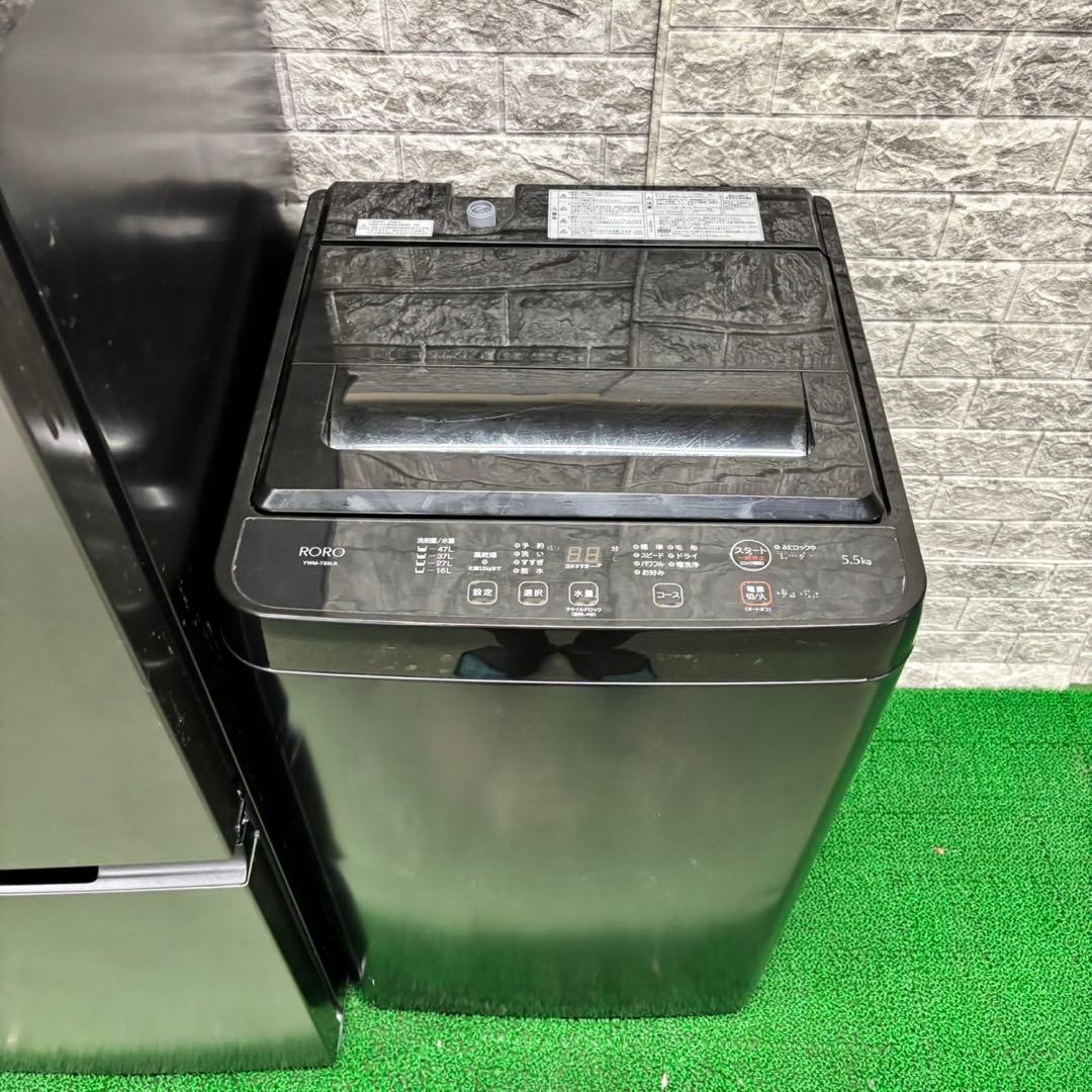 418 ブラックカラー　冷蔵庫　洗濯機　電子レンジ３点セット　小型　一人暮らし