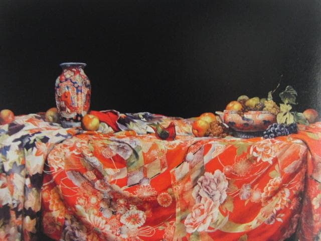 額賀加津己　「古布上の静物」、希少画集より、状態良好、新品高級額装付