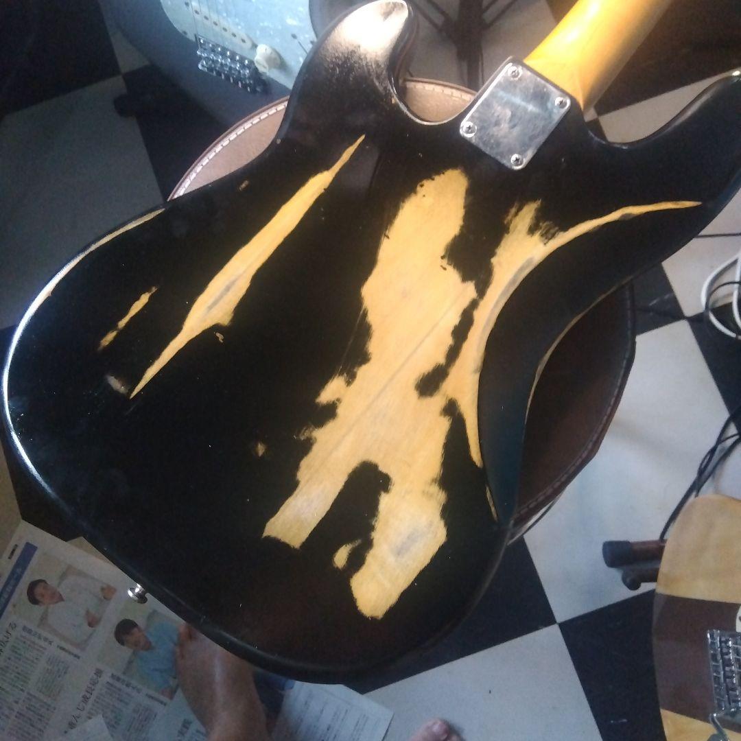 あ*ら様 カスタムエレキベース ブラック/ブラウン！ジャンク…