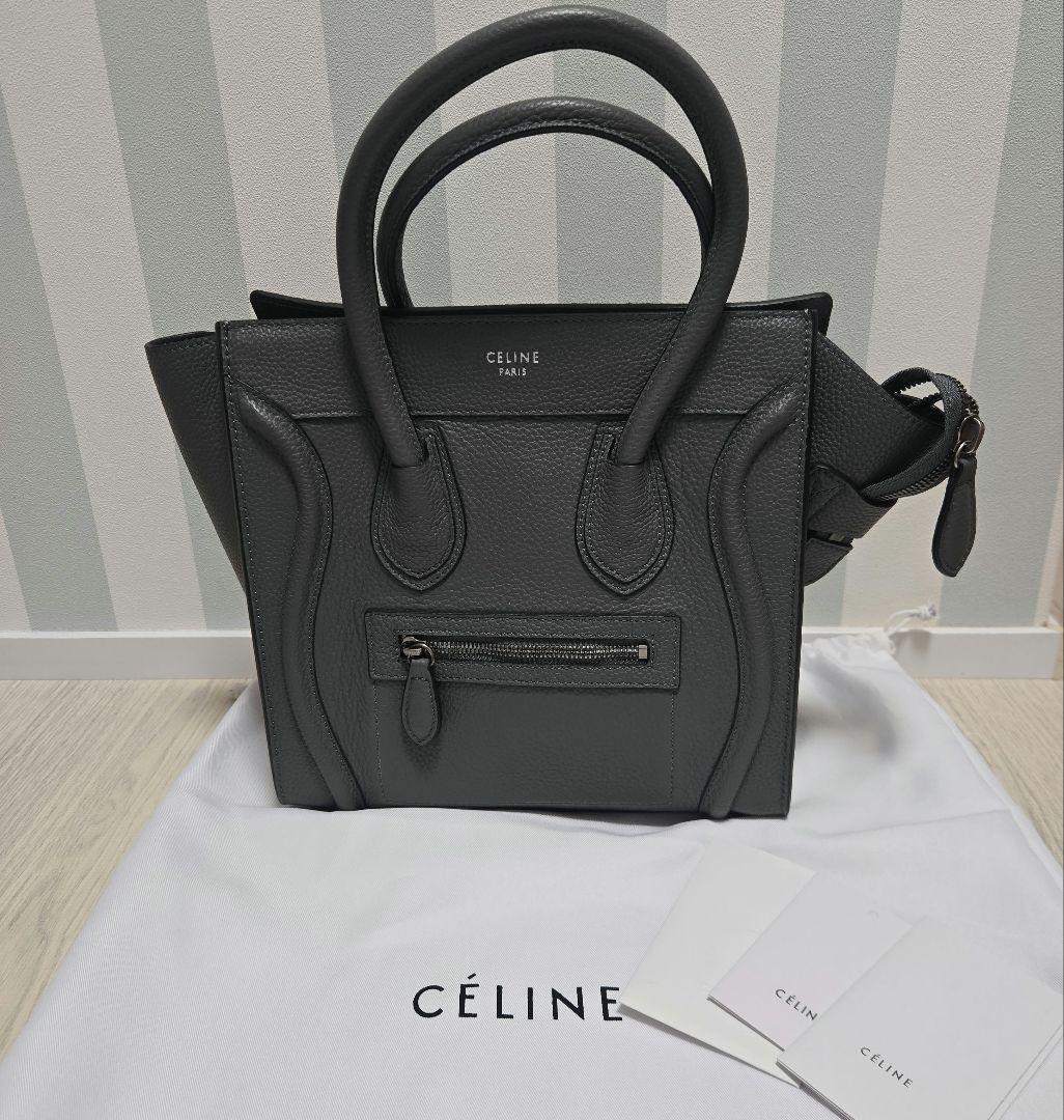 ✨未使用✨セリーヌ　ラゲージ　マイクロショッパー　ハンドバッグ　グレー