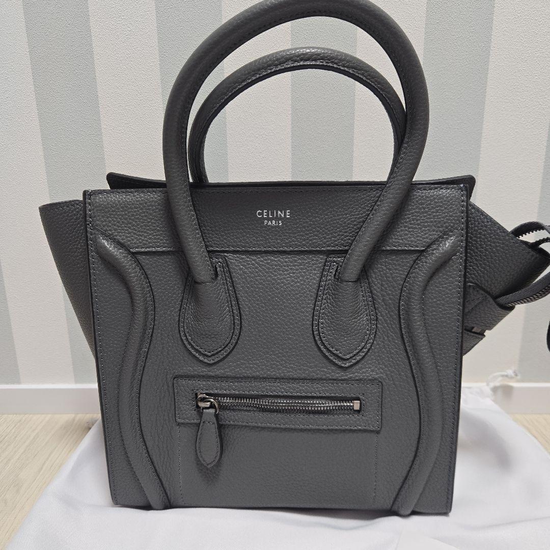 ✨未使用✨セリーヌ　ラゲージ　マイクロショッパー　ハンドバッグ　グレー