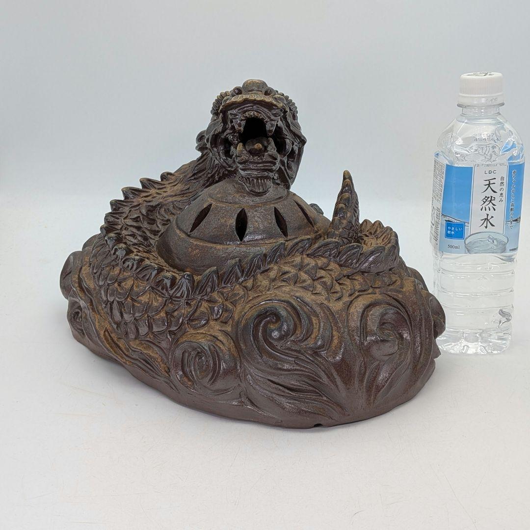 備前焼 龍彫伏香炉（大） 香爐 香道具 茶道具 置物 竜 尤 ドラゴン お香