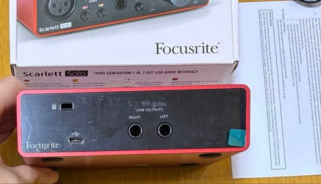 Focusrite Scarlett solo 3rd gen インターフェイス