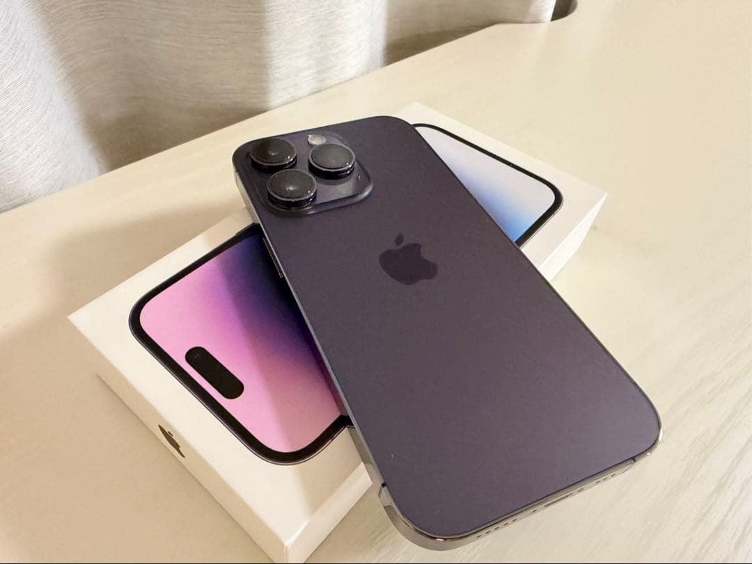 美品★iPhone 14 Pro 256GB ディープパープル SIMフリー