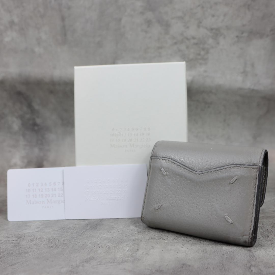 Maison Margiela 三つ折り 財布 レザー グレー ステッチ