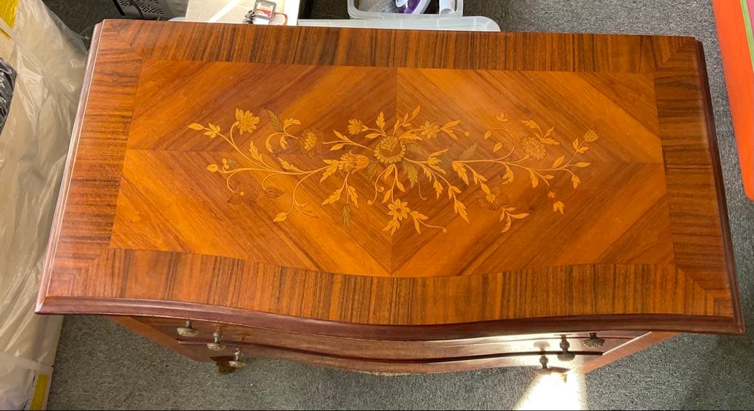 木製装飾チェスト 3段　猫脚　イタリア