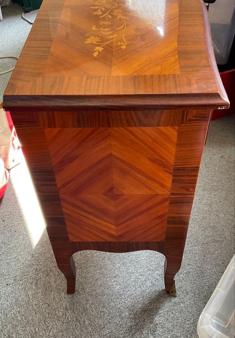 木製装飾チェスト 3段　猫脚　イタリア