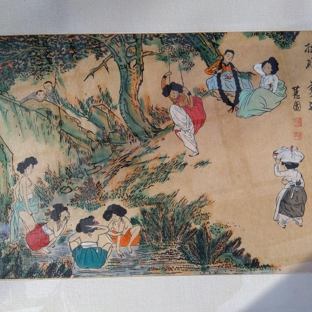 李朝　竜山遊興図