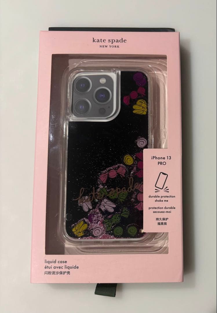 ☆SALE☆KATE SPADE iPhone13Proケース ブラックマルチ