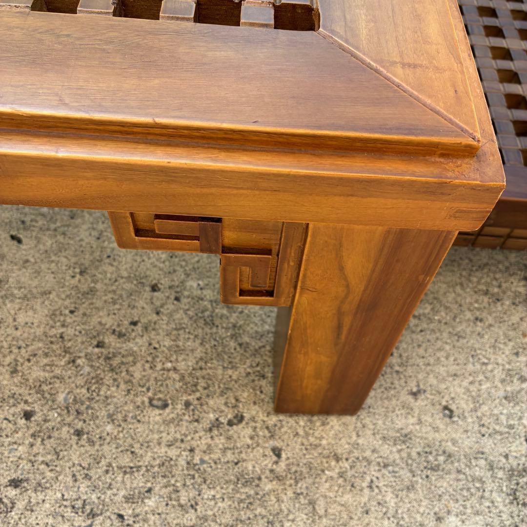 ローテーブル　ローチェア2脚セット　コーヒーテーブル　アンティーク　アジアン