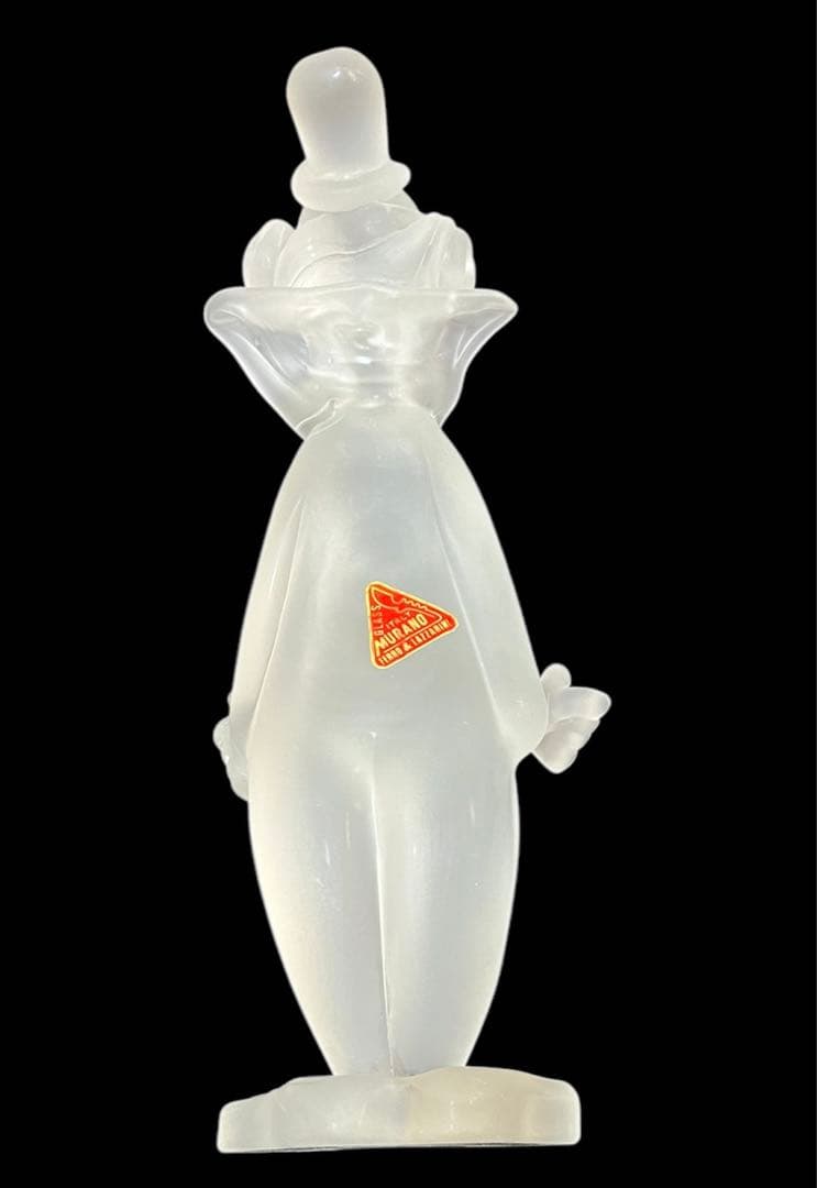 【☆ゆきみだいふく☆】レア！MURANO☆フロストガラス ピエロ人形 置物