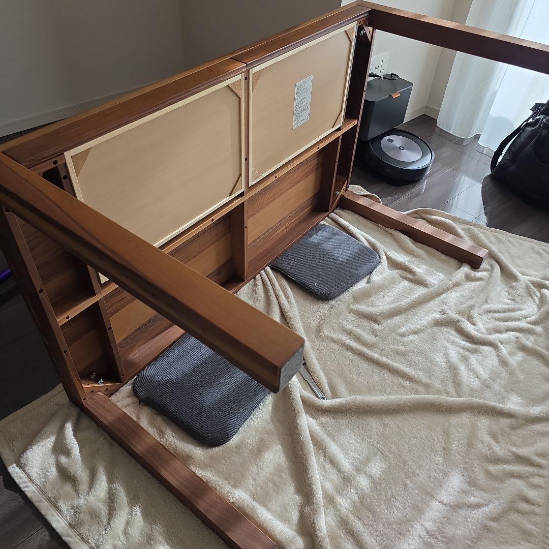 無印良品　木製テーブル (引出付) /ウォールナット材