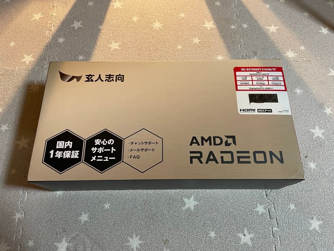 玄人志向 AMD RADEON RX7800XT メモリ16GBトリプルファン