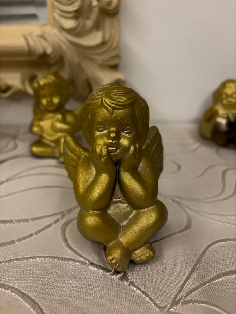 ゴールドの天使の置物 5体セット