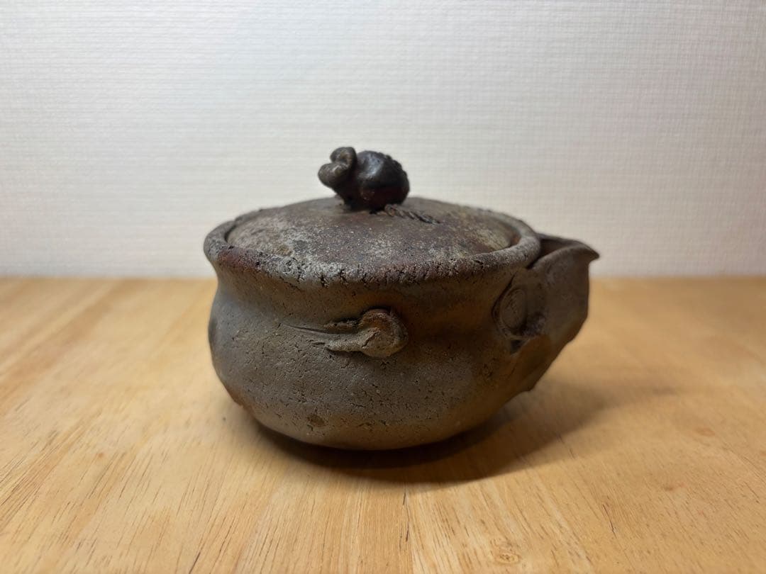 ㊵備前焼 宝瓶 登り窯 ザクロ 柘榴 ざくろ 手びねり 急須