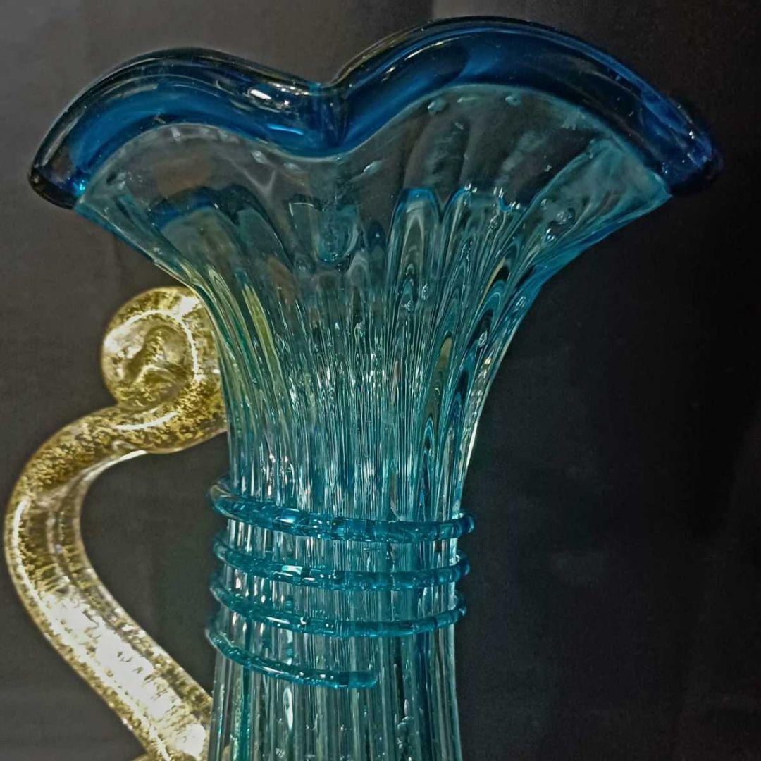 MURANO ムラノ 金彩 コバルトブルー 花器