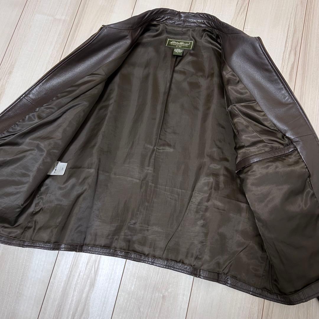【90s】EDDIE BAUER エディーバウアー レザージャケット ブラウン