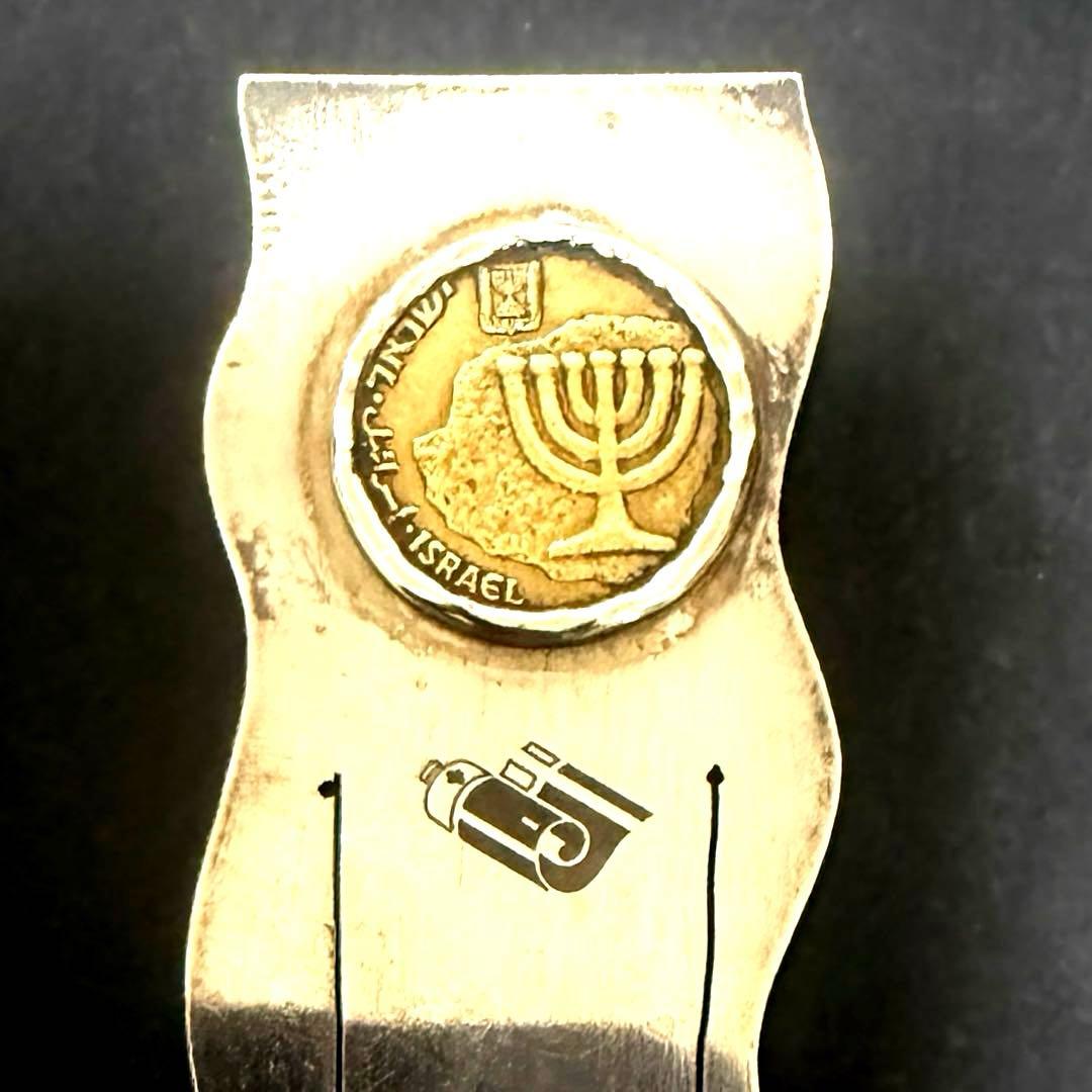 イスラエル産 10アゴロット燭台 シルバー925 しおり 箱付 硬貨ヴィンテージ