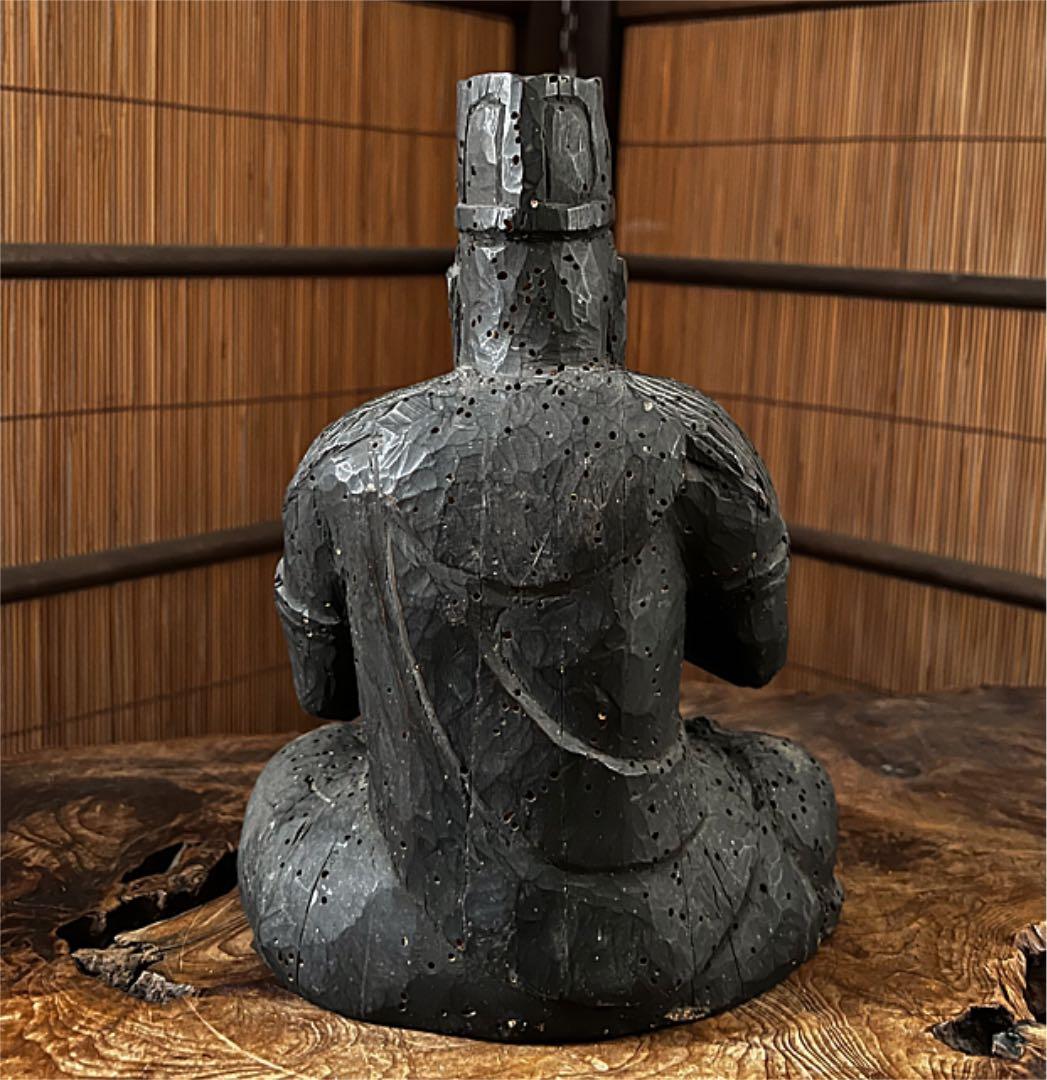 仏教美術 在銘 木製 一刀彫り 時代 大日如来像 仏像