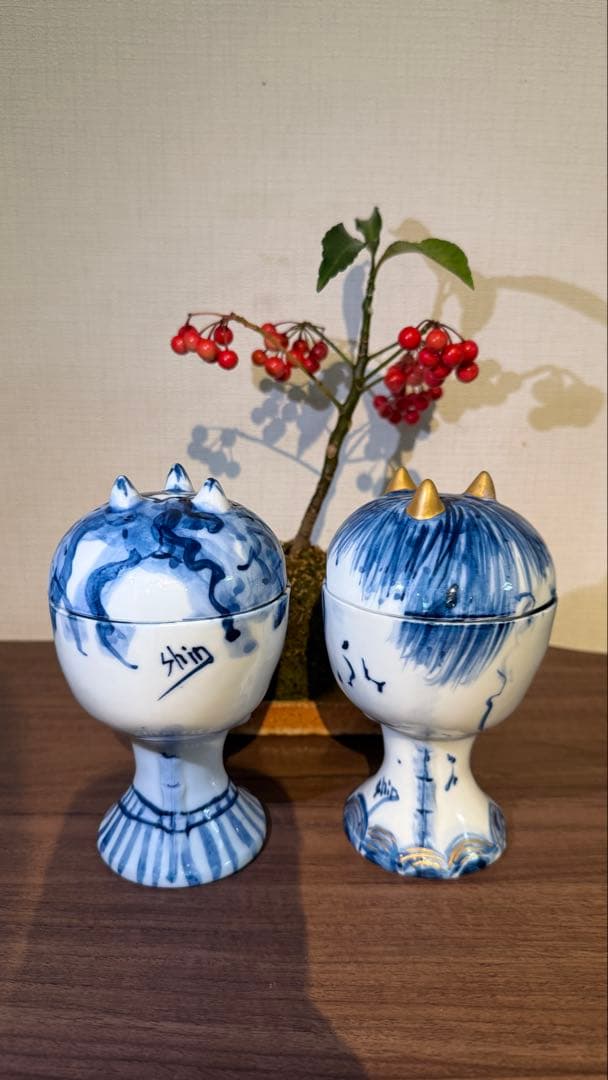 美品スカルデザイン（どくろ）の有田焼キャニスター