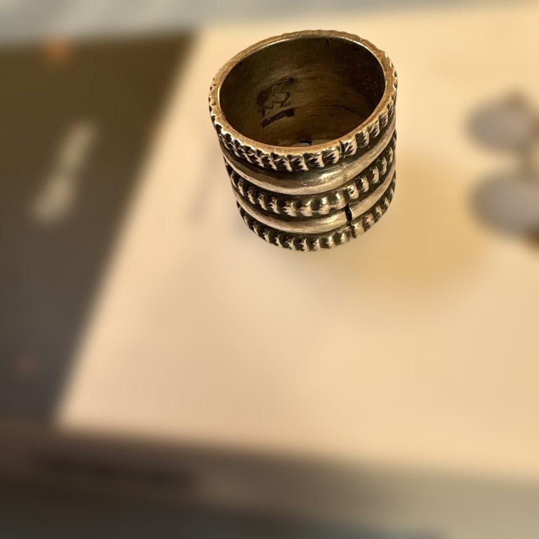 即日配送！値下げ！Navajo 3連チゼルワーク リング 21号