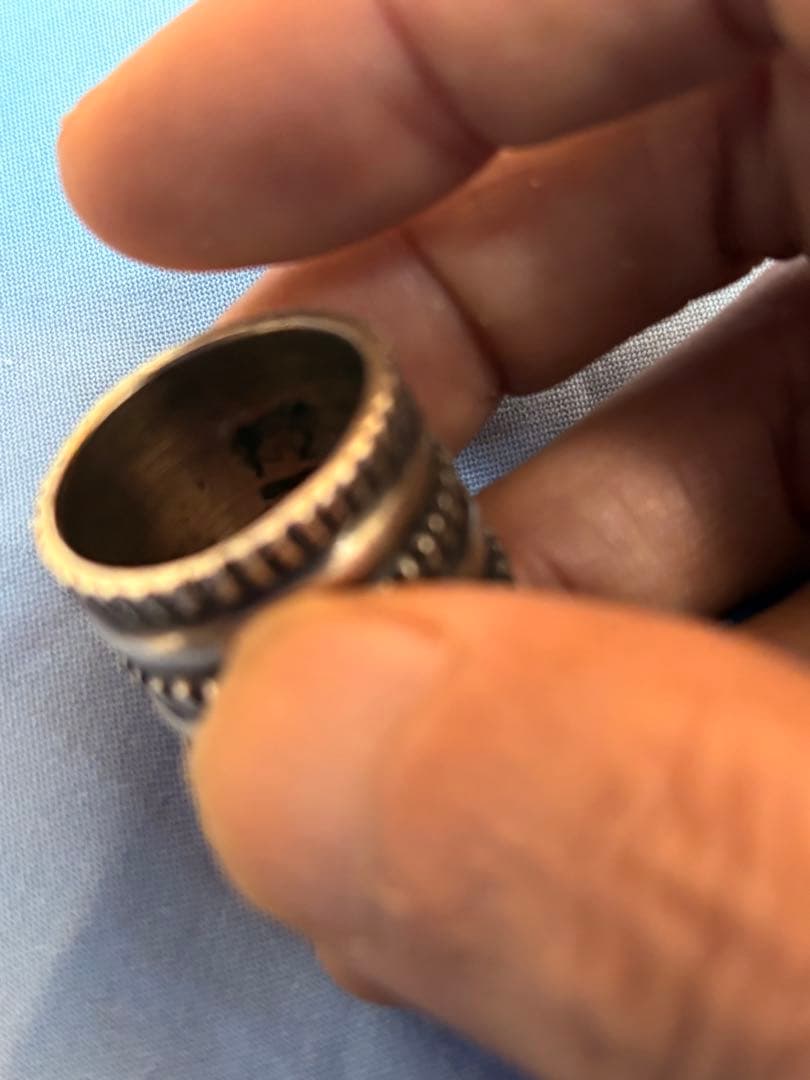 即日配送！値下げ！Navajo 3連チゼルワーク リング 21号