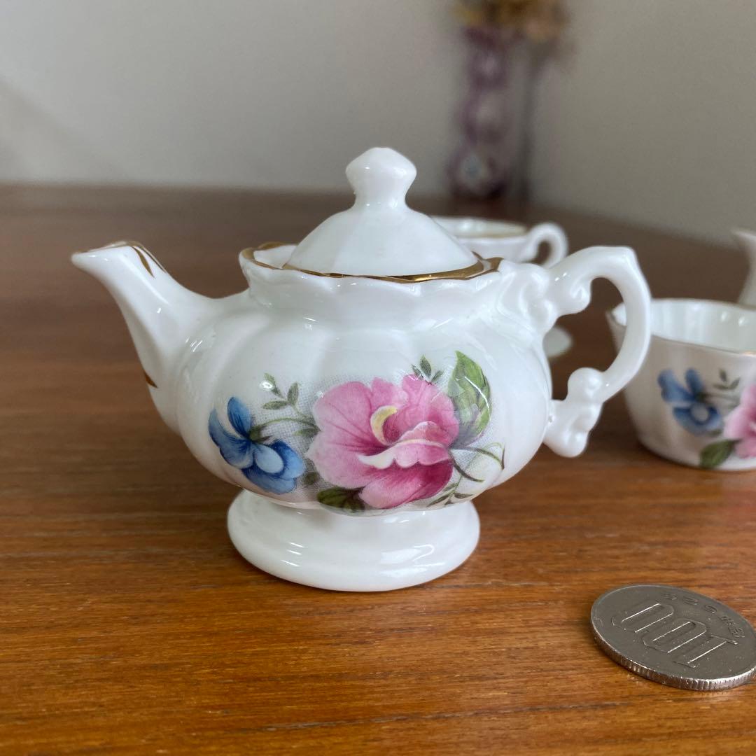 英国製　ポーリーアンナ　ミニチュア　ティーセット