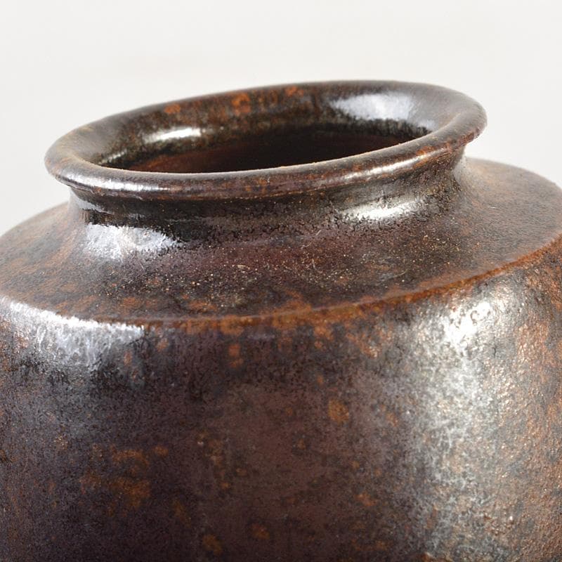 茶道具　備前焼　肩衝茶入　仕覆・箱付　V　6671