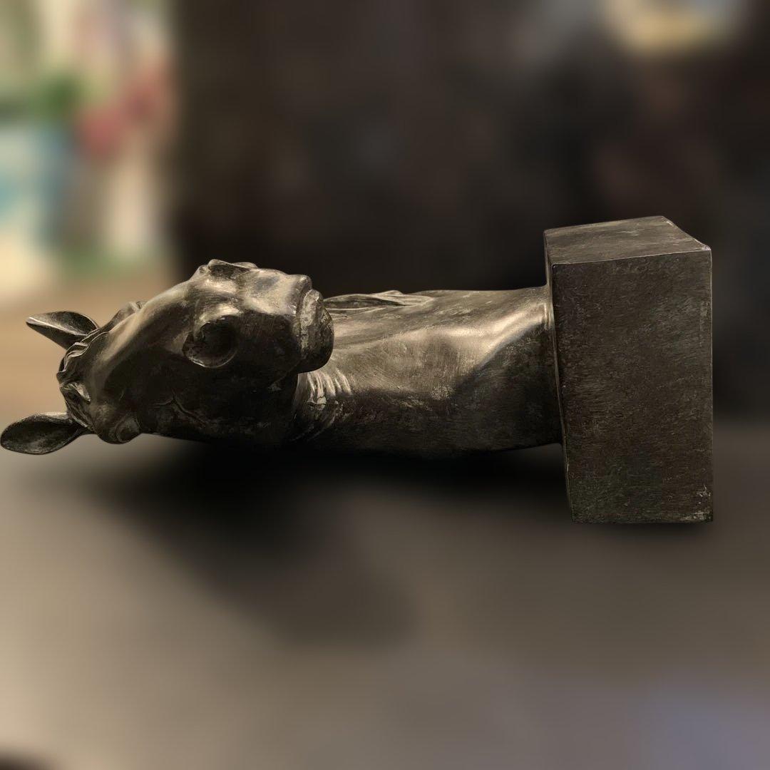 馬 オブジェ 胸像 バストブロンズ風 置物 アンティーク調 VI-130