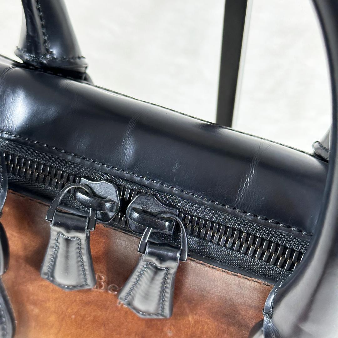 ベルルッティ アンジュール ブラウン ブラック バイカラー ブリーフケース