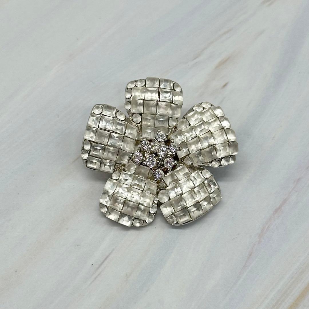 FOXEY FLEUR ブローチ フラワー ラインストーン ジルコニア