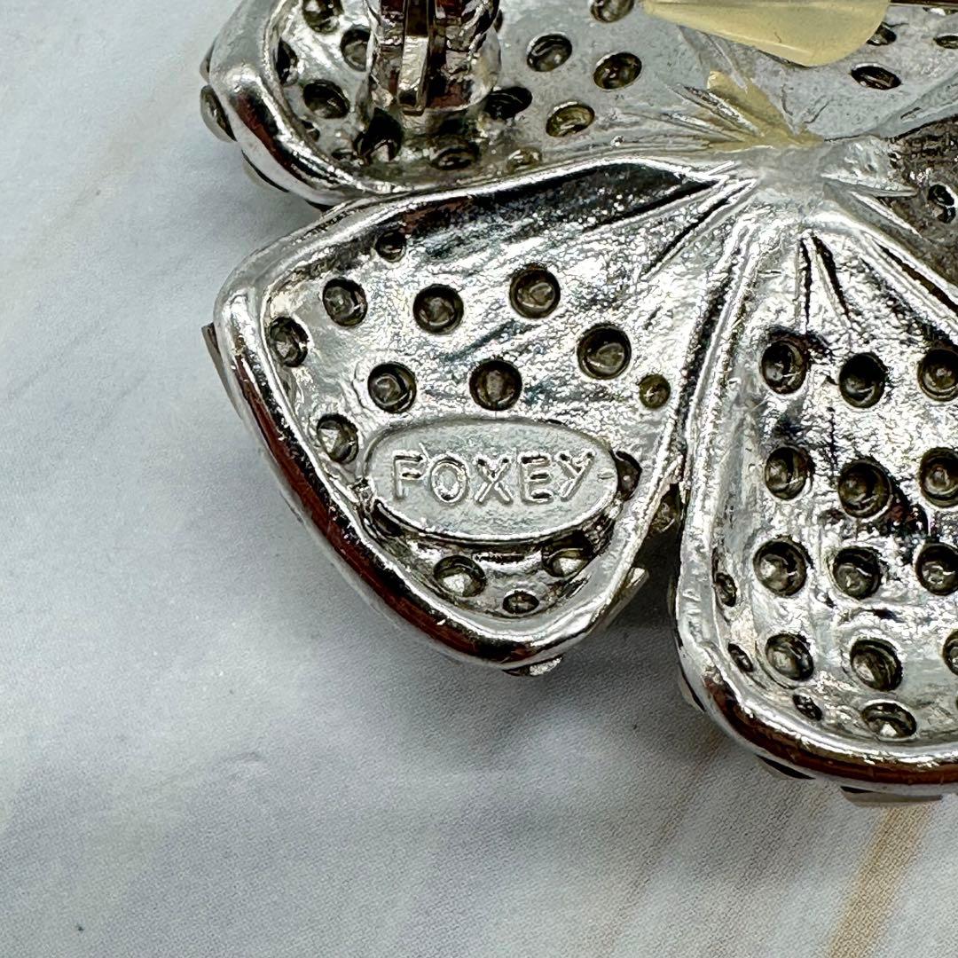 FOXEY FLEUR ブローチ フラワー ラインストーン ジルコニア