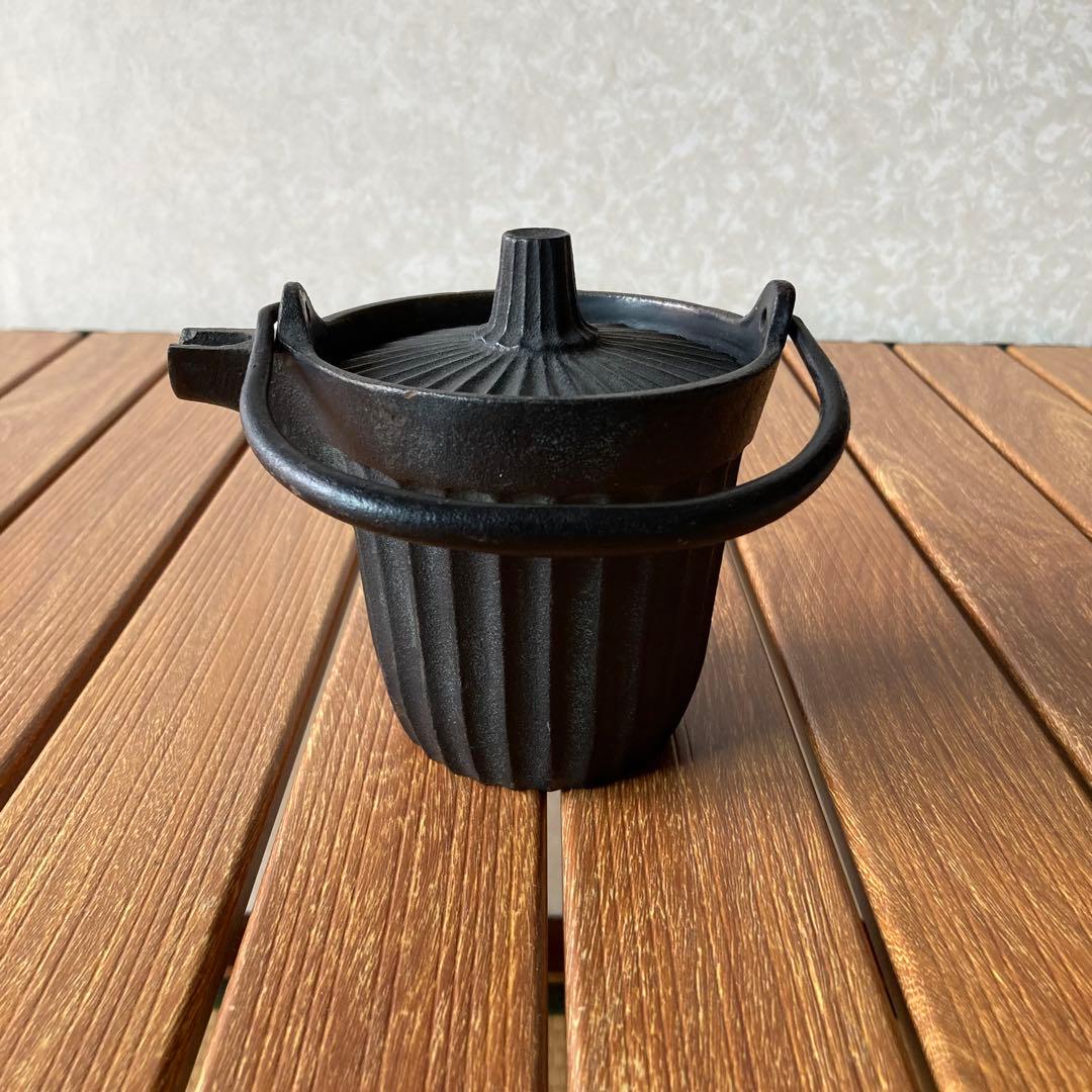 昭和レトロ 南部鉄器 鉄製 鋳鉄 鋳物 蛇ノ目 鉄瓶 急須 茶注ぎ ホーロー加工