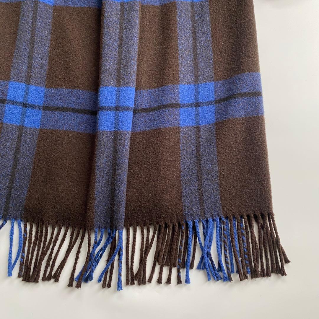 セミクチュール ダブルブレストチェスターコート チェック 青 ブルー ドッキング