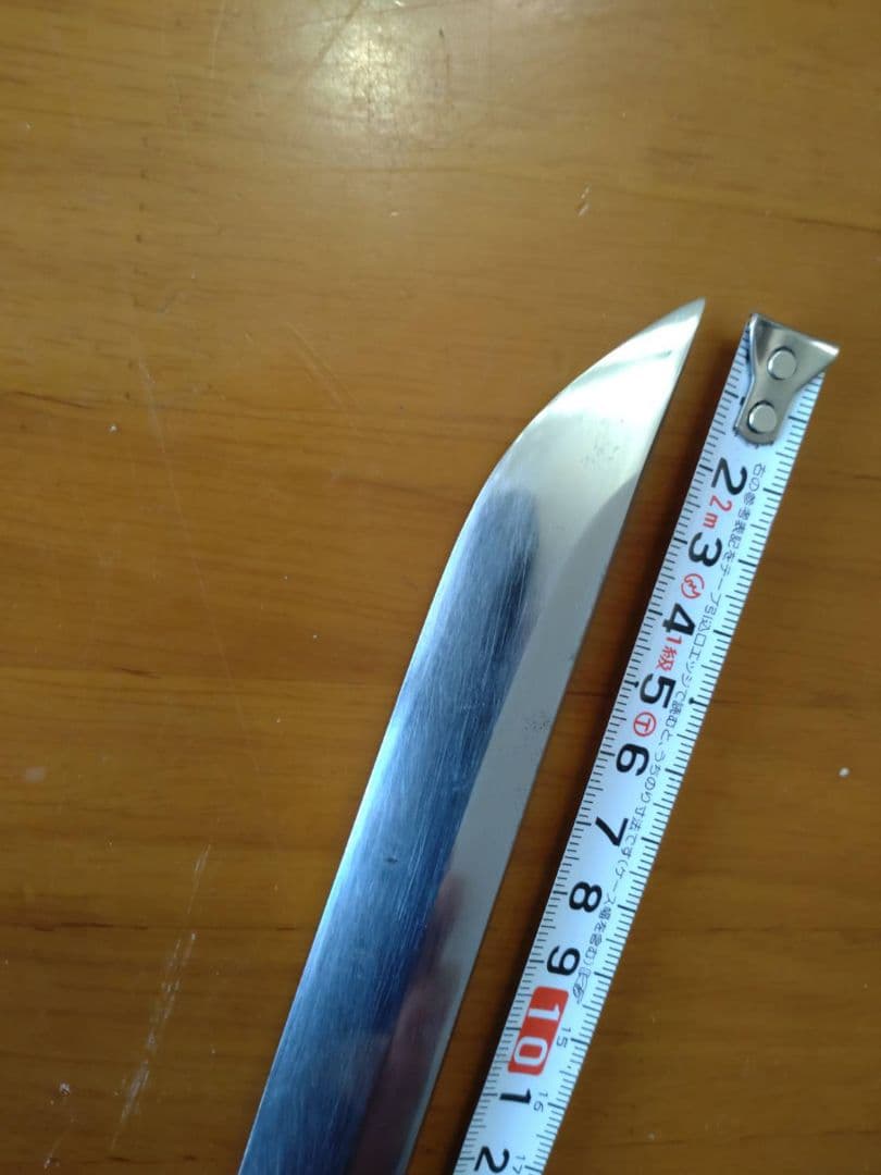 日本刀　残欠　切先部、刃長14.7cm合法サイズです。竹細工刀の材料に