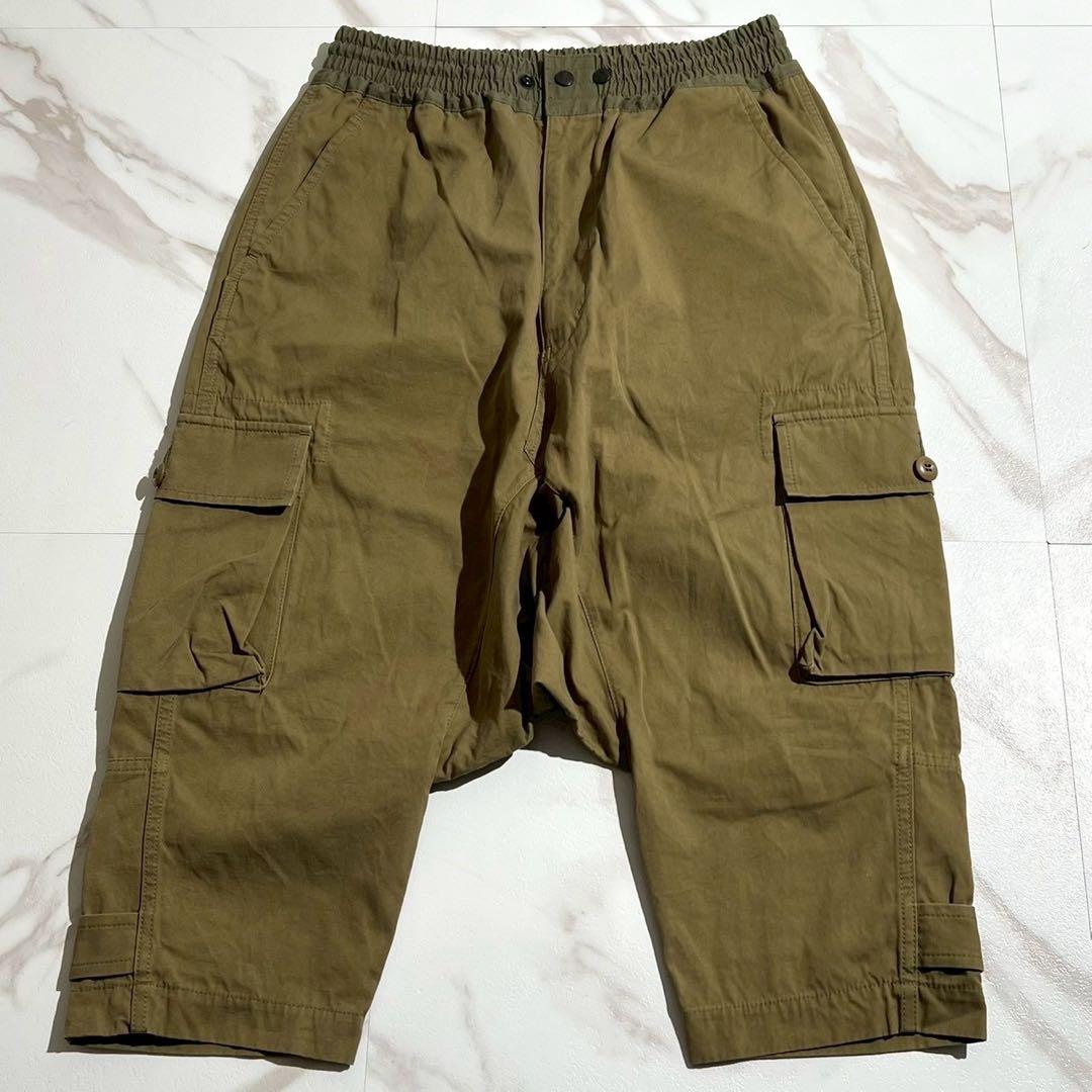 極美品 22SS◎ジュンヤワタナベマン カーゴサルエルパンツ グリーン系 M