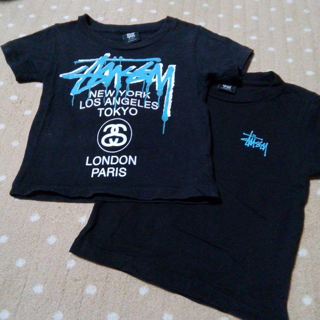 STUSSY ブラック Tシャツ2点セット S/90