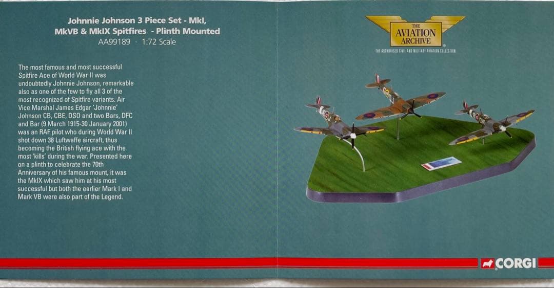 絶版新品希少　Corgi/コーギー1/72 スピットファイア70周年　3機セット