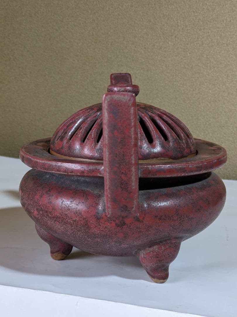 ♦袴形飾り 透し彫り 三足 香炉 古玩 古美術品 工芸品 香道具 骨董品