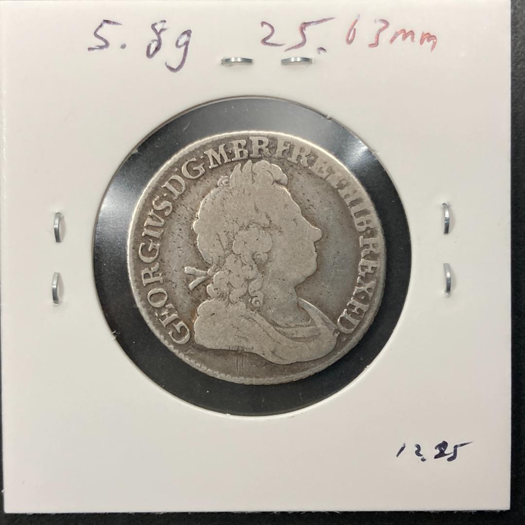 1723年 SSC イギリス 1シリング銀貨・アンティーク 