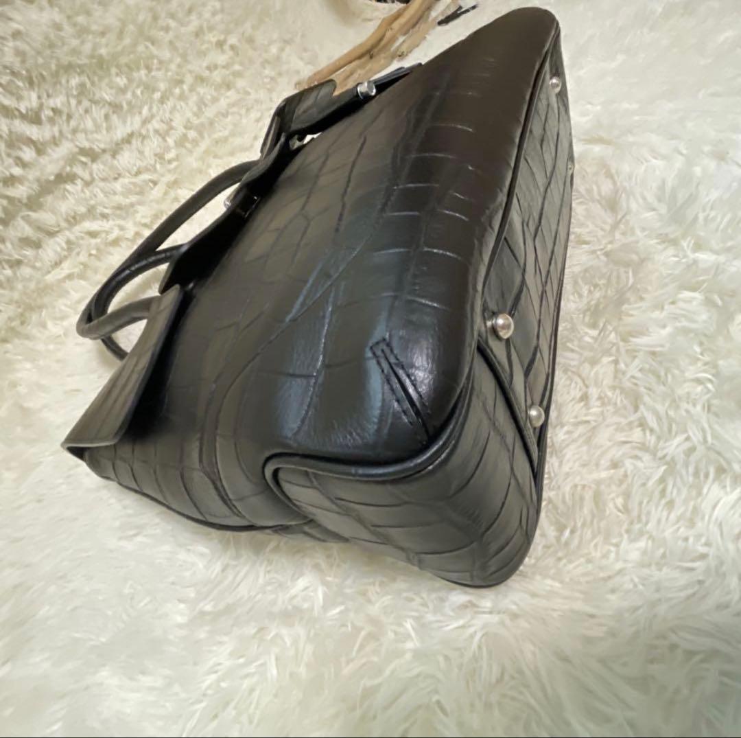 【美品】ペッレモルビダ メイデンボヤージュ クロコ フラップトートバッグ